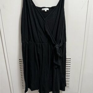Z Supply Black Ruffled Wrap Mini Dress